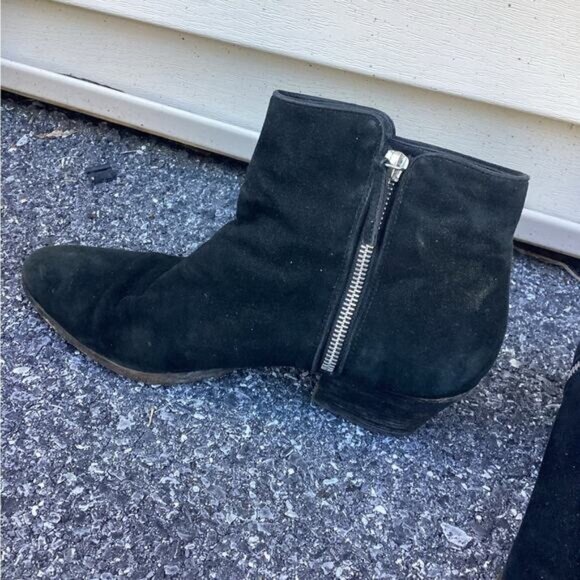 Goth y2k indie normcore gorpcore fisherman Black Suede Ankle Boots 39.5/9.5 - Picture 3 of 12